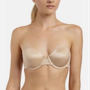38D Maidenform 09455 Custom Lift Strapless Bra Convertible Straps Latte